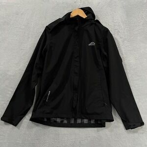 OTU Jacket Womens Lightweight Waterproof Hooded Rain Shell Black Large Outdoor